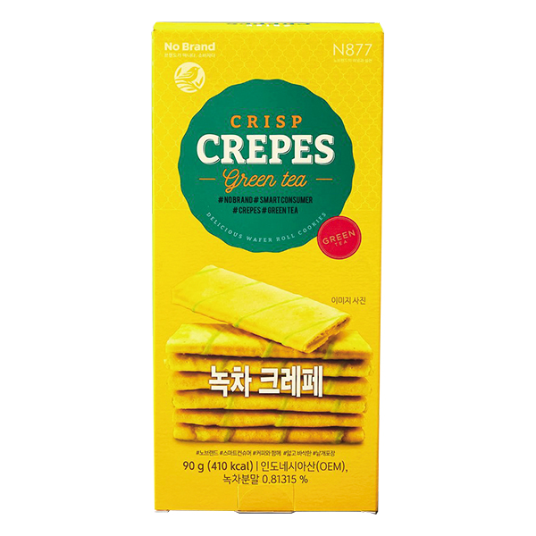 (Hạn sử dụng 28.04.2022) Bánh Kếp Crisp Crepes No Brand Vị Trà Xanh Hộp 90G