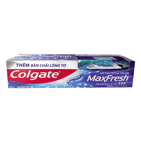 Bộ Đôi Bàn Chải Đánh Răng Và Kem Đánh Răng Colgate Maxfresh Bạc Hà 230G