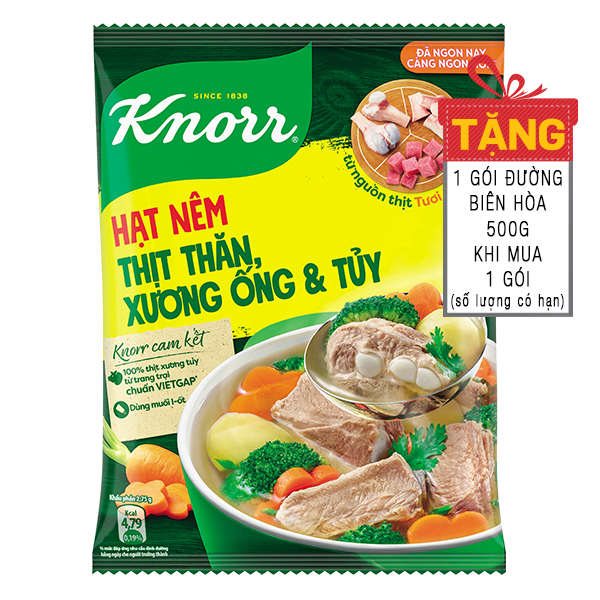 Hạt Nêm Knorr Thịt Thăn Xương Ống Và Tủy 1.2Kg + Tặng 1 Gói Đường 500G