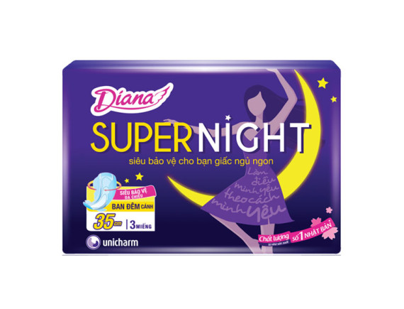 Băng Vệ Sinh Diana Super Night 35Cm Gói 3 Miếng