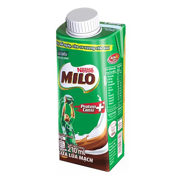 Thức Uống Dinh Dưỡng Lúa Mạch Nestle Milo Nắp Vặn Hộp 210Ml