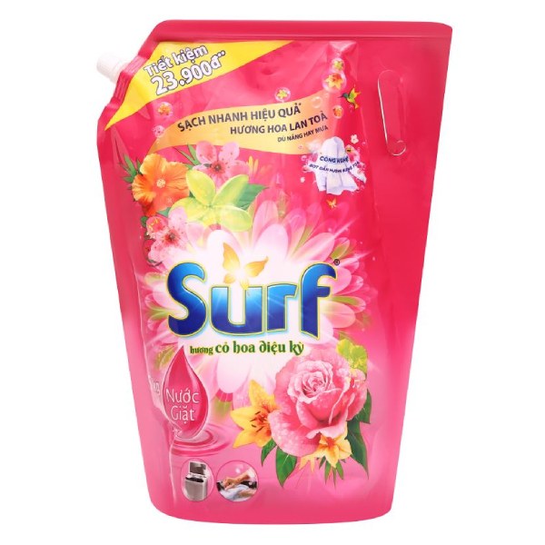 Nước Giặt Surf Hương Nước Xả Vải Cỏ Hoa Diệu Kỳ Túi 3.3Kg
