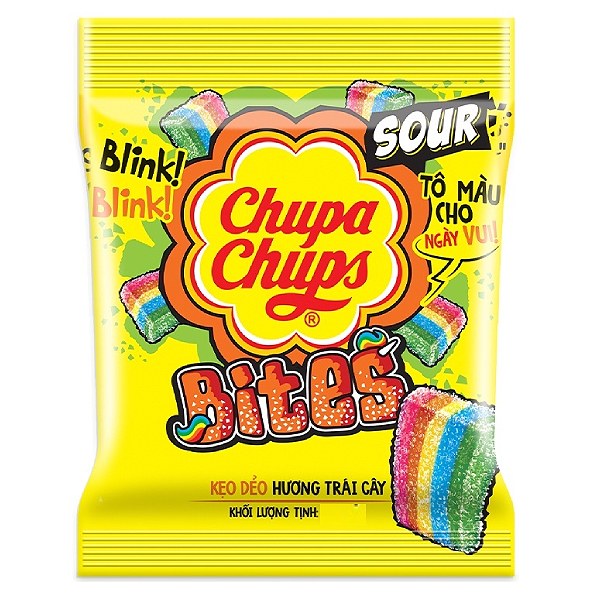 Kẹo Dẻo Chupa Chups Sour Bites Hương Trái Cây Gói 90G