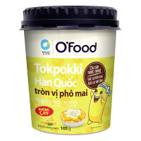 Bánh Gạo Tokpokki O'Food Vị Phô Mai Không Cay Ly 105G