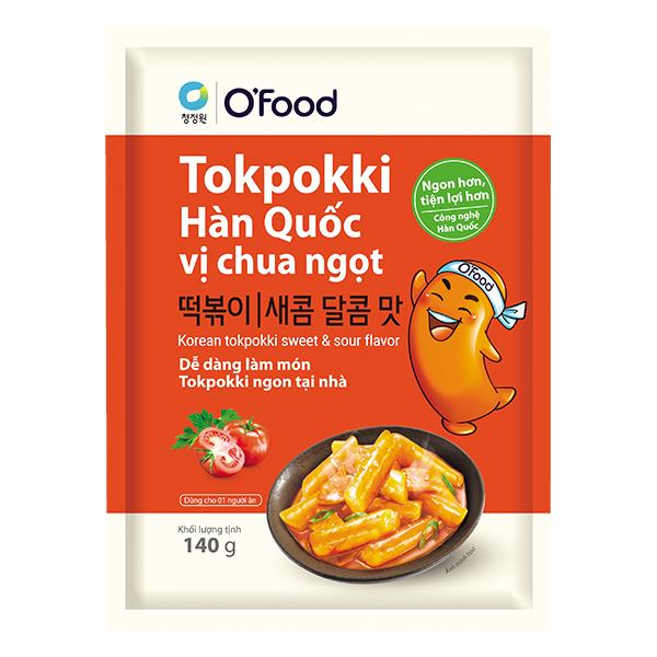 Bánh Gạo Tokpokki O'food Vị Chua Ngọt Gói 140G