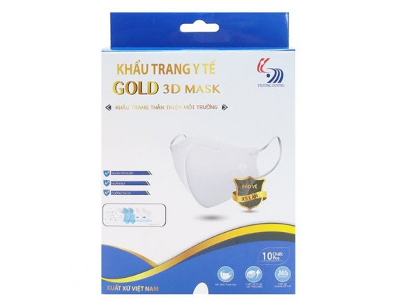 Khẩu Trang Y Tế 3D Gold Mask Size M Người Lớn Hộp 10 Cái