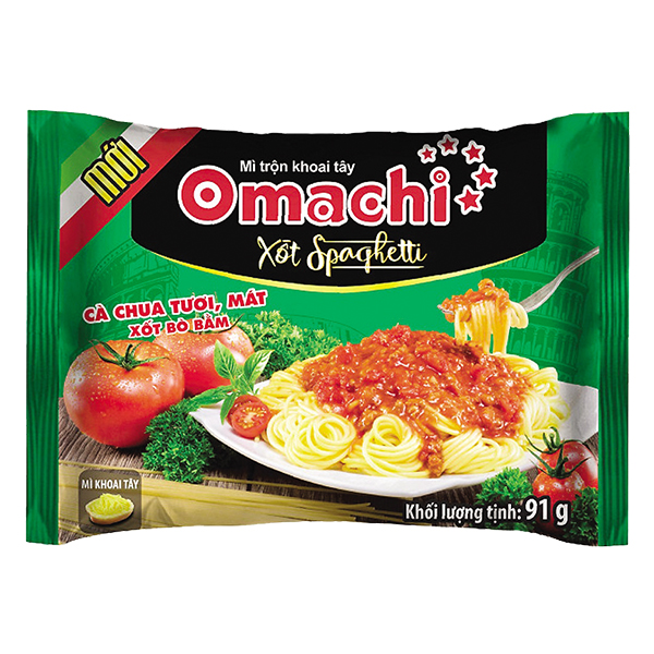 Mì Omachi Sốt Spaghetti Bò Bằm 91G