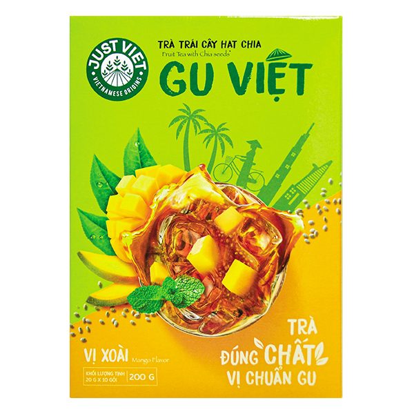 Trà Trái Cây Hạt Chia Gu Việt Vị Xoài Hộp 200G