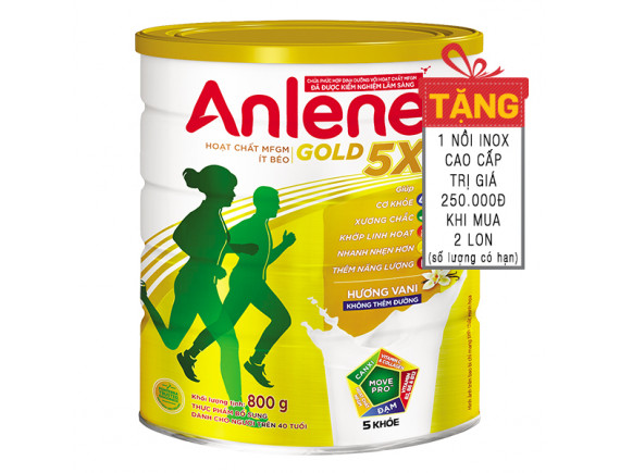 Sữa Bột Anlene Gold 5X Hương Vani 800G